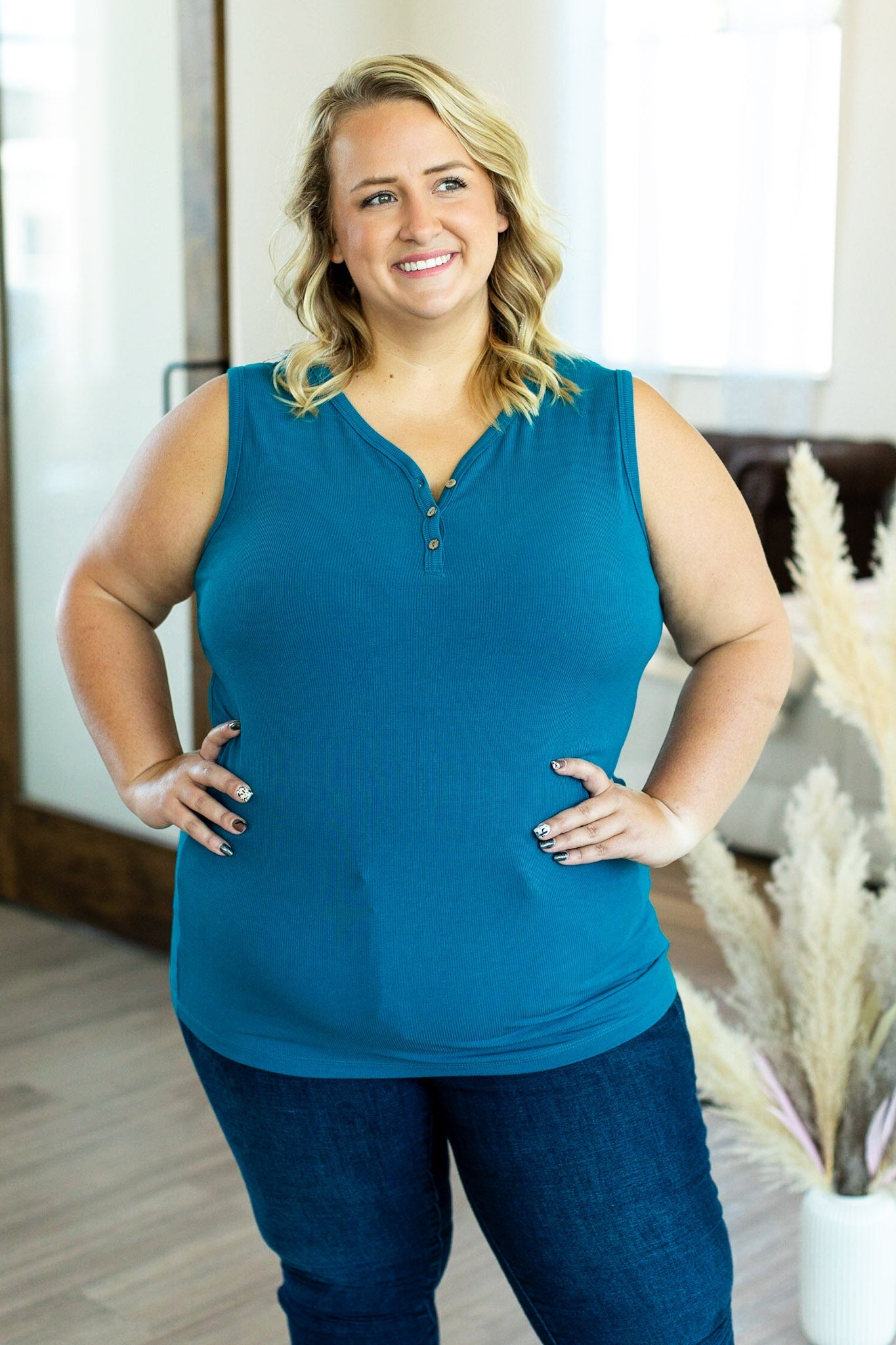 Addison Henley Tank - Teal