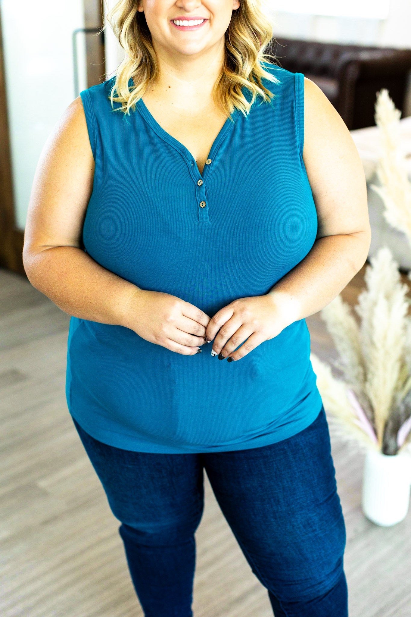 Addison Henley Tank - Teal