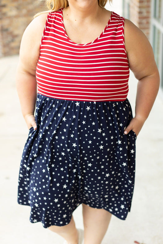 Kelsey Tank Dress - Stars and Stripes