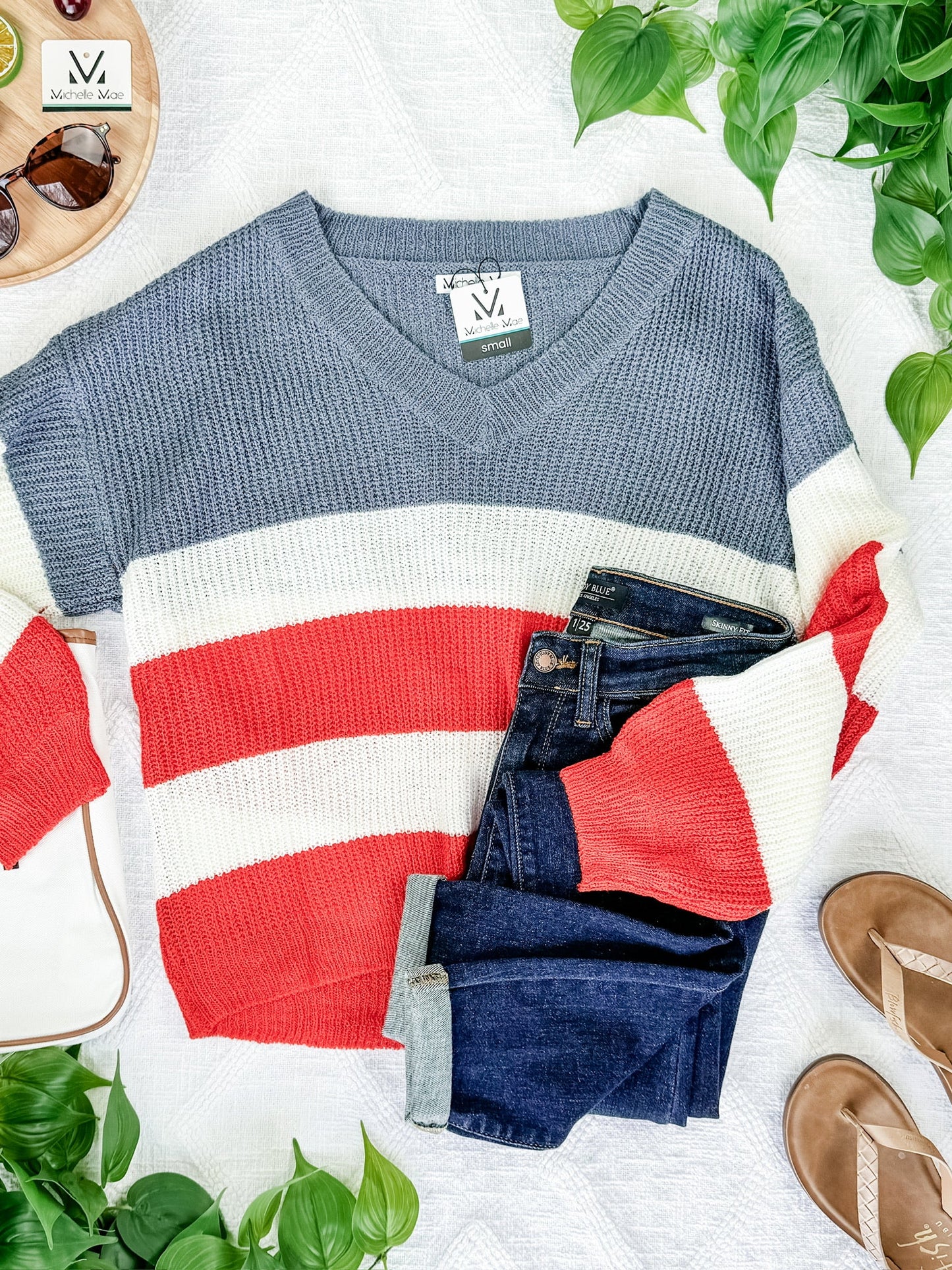 USA Colorblock Stripes Sweater