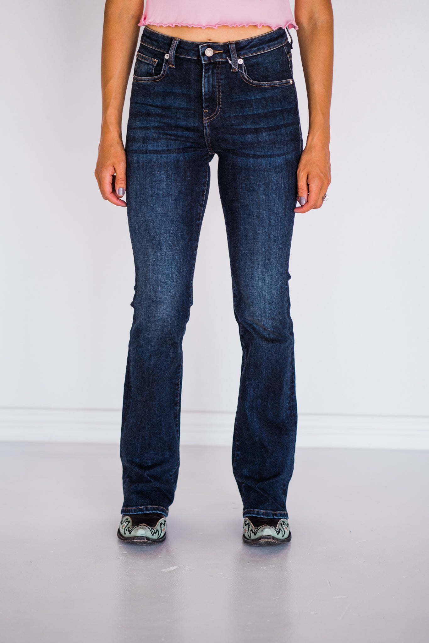 Rubies + Honey Non-distressed, Dark Wash Bootcut Jeans