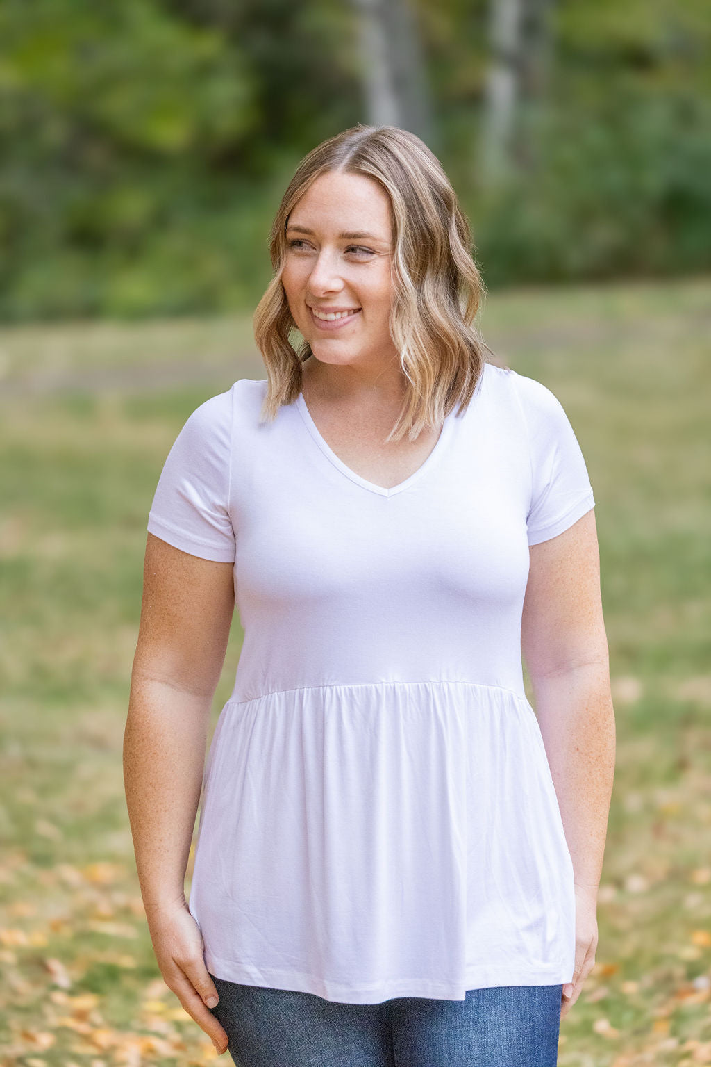 Sarah Ruffle Top - White