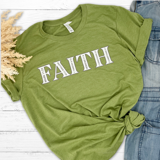 FAITH graphic tee with biblical verses