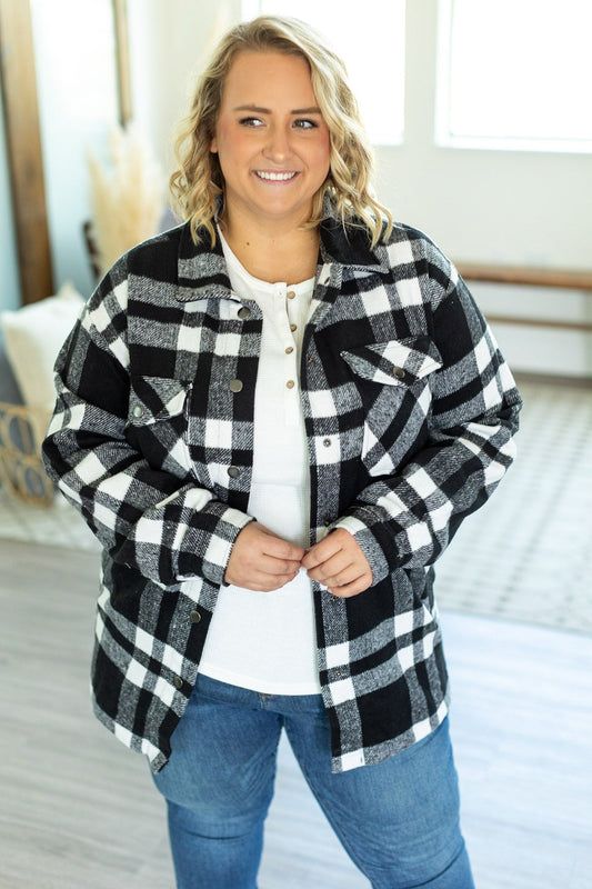 Norah Plaid Shacket - Classic Black and White