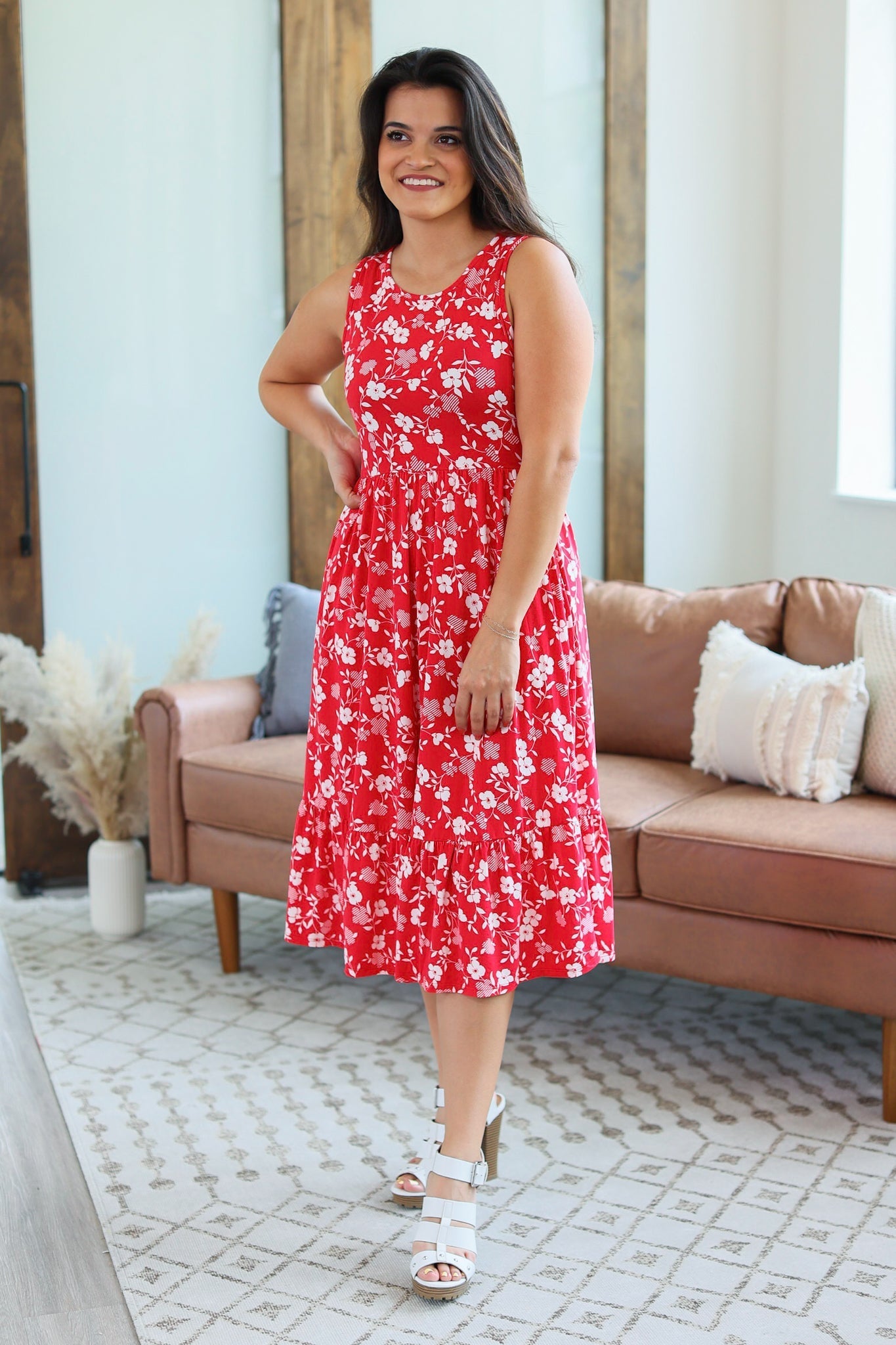 Bailey Dress - Red Floral