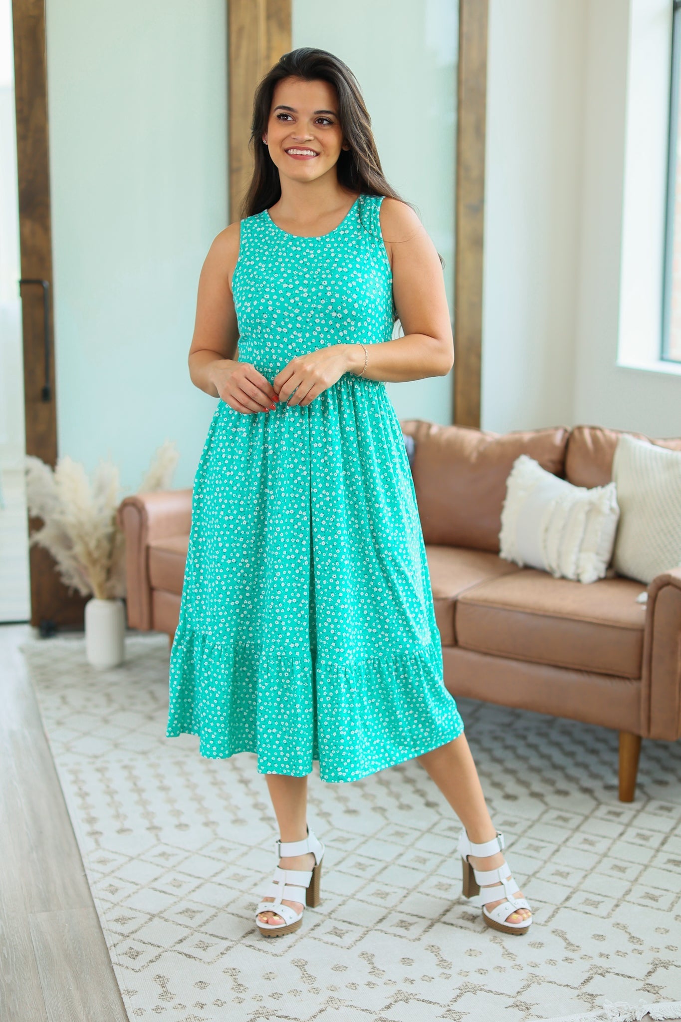 Bailey Dress - Turquoise Floral