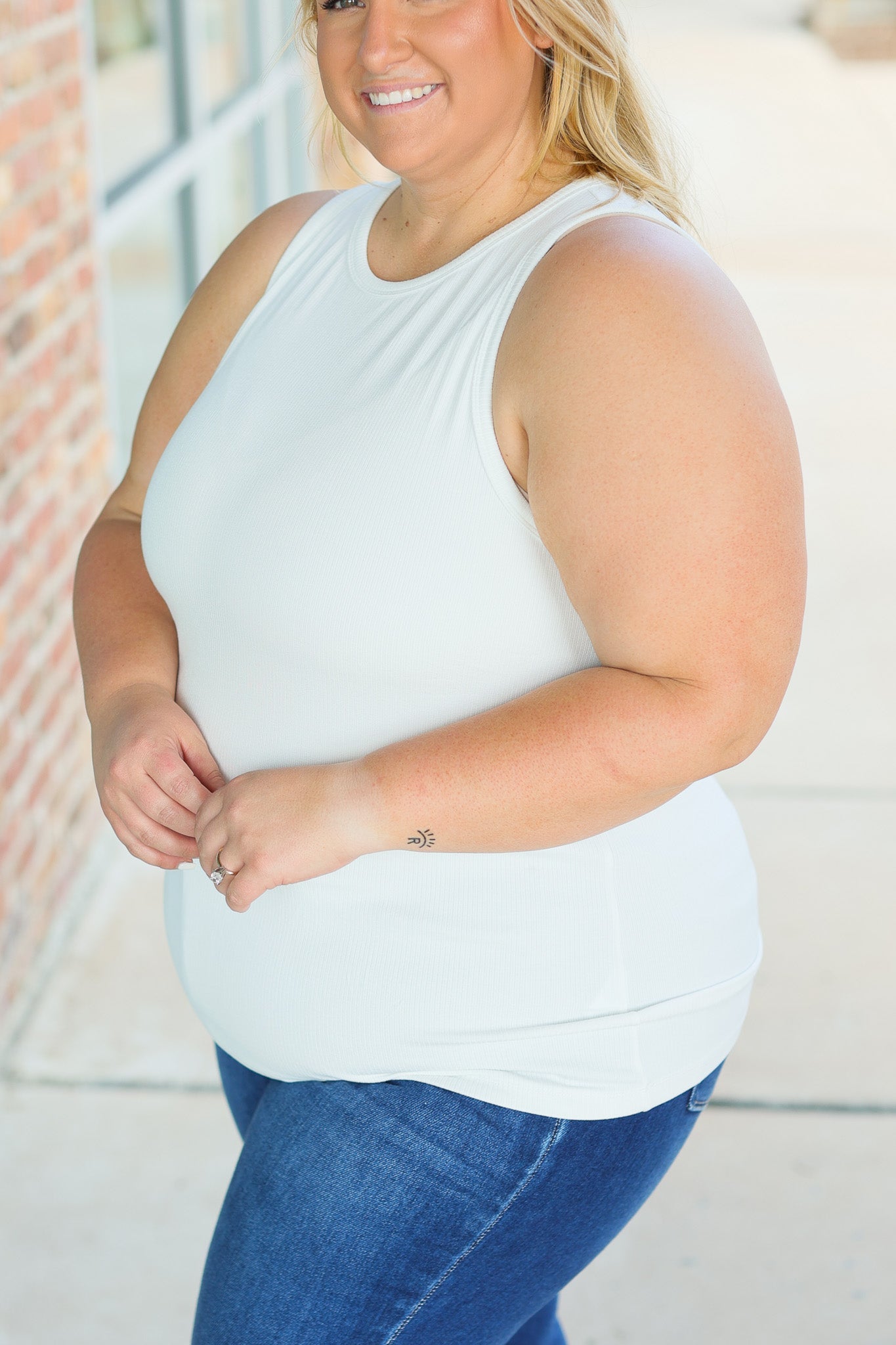 Tara Ribbed Tank - White