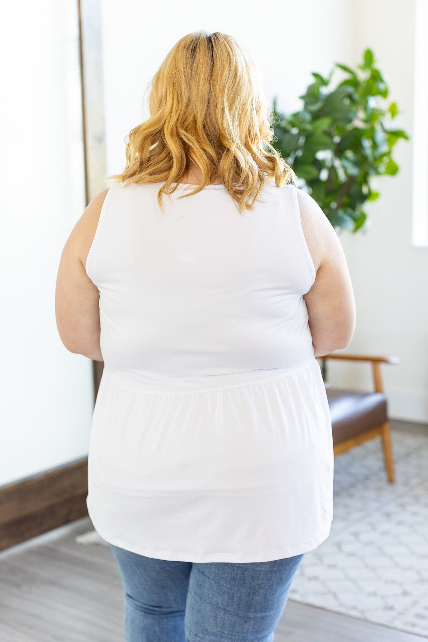 Renee Ruffle Tank - White