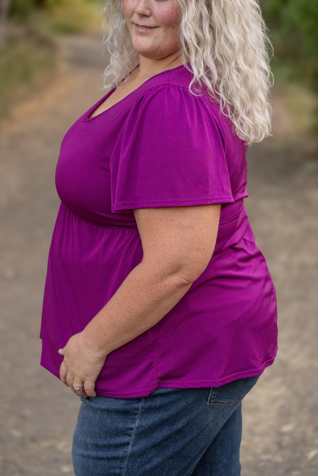 Emery Ruffle Top - Purple