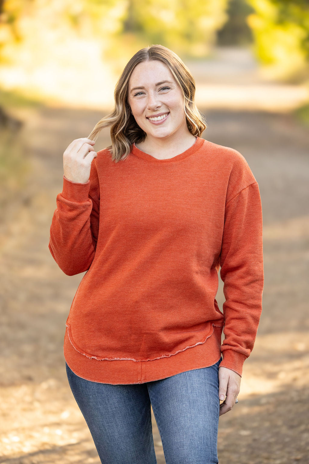 Vintage Wash Pullover - Rust