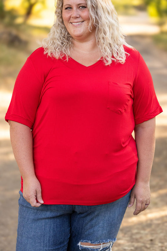 Sophie Pocket Tee - Red