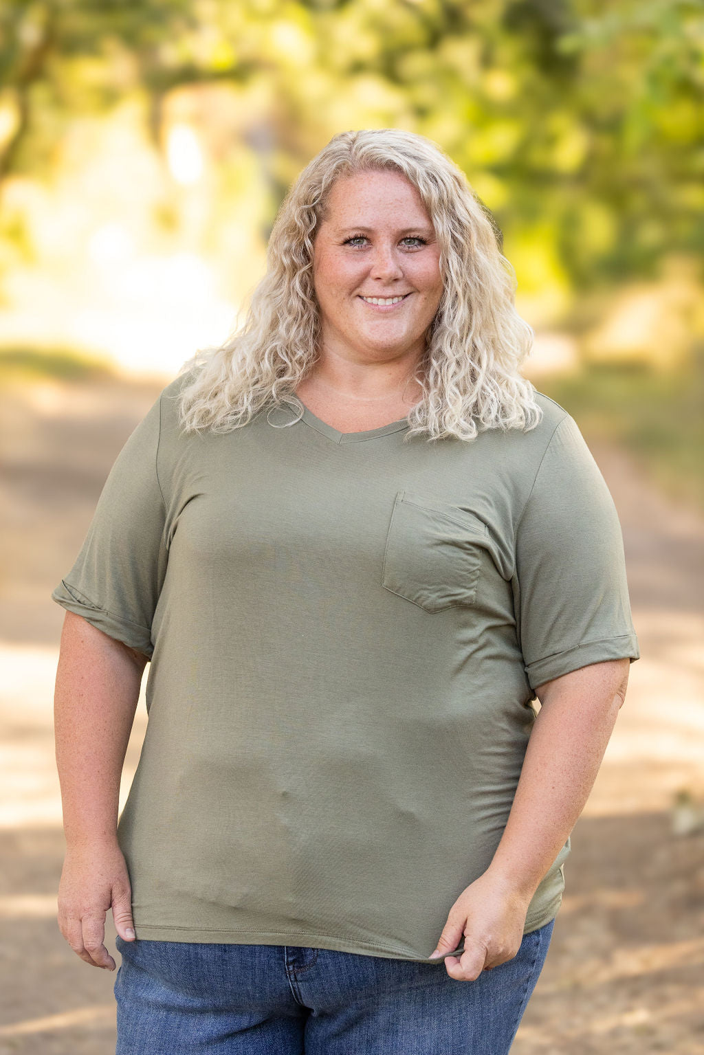 Sophie Pocket Tee - Olive