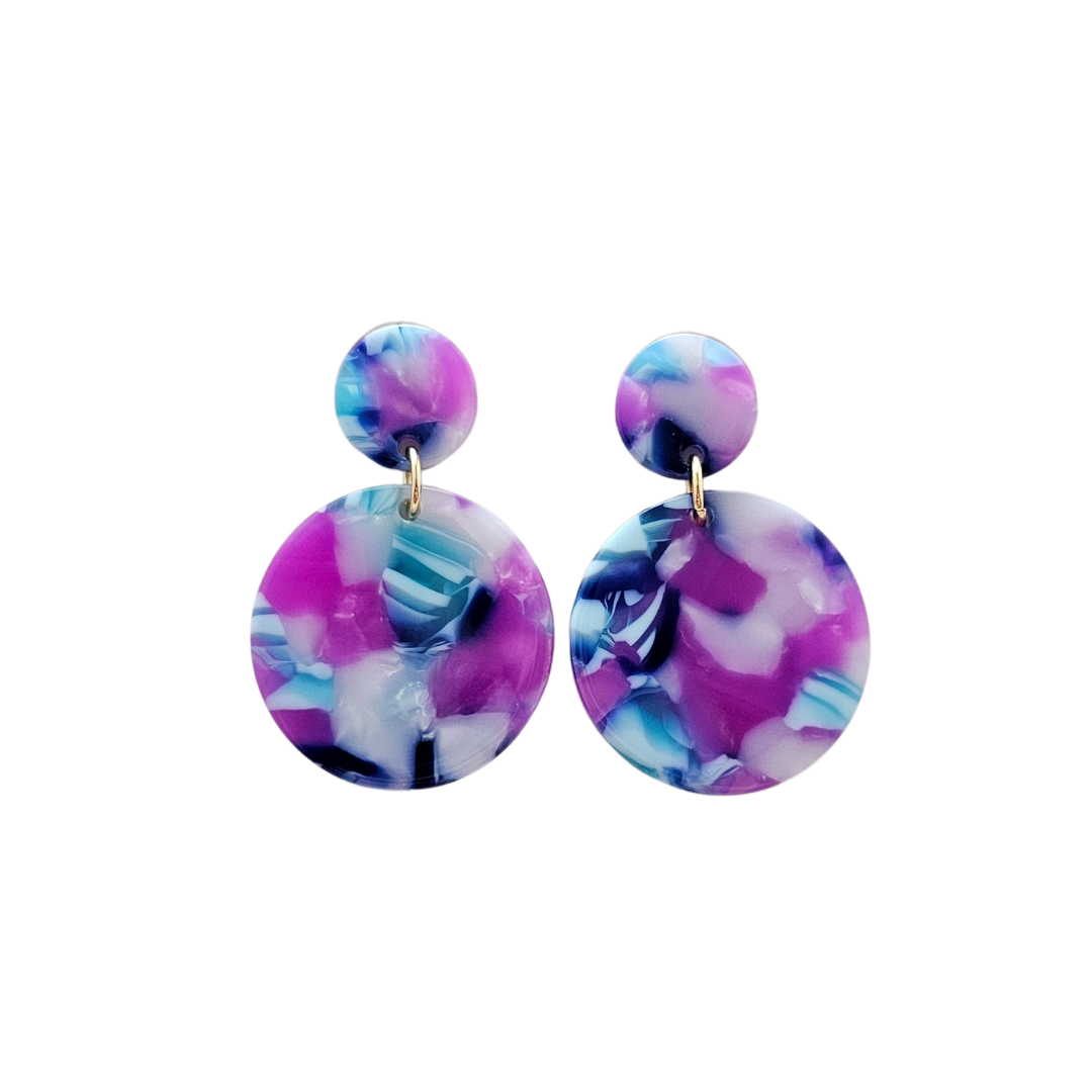 Addy Dangle Earrings - Purple Party