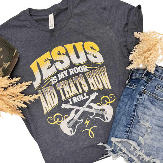 Jesus is my rock and that’s how I roll Graphic Tee