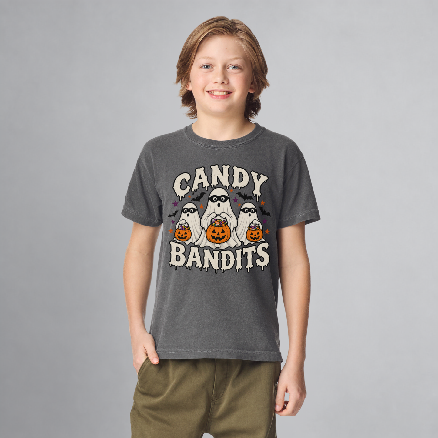 Kids Halloween Shirt, Vintage Candy Bandits Ghost Tee