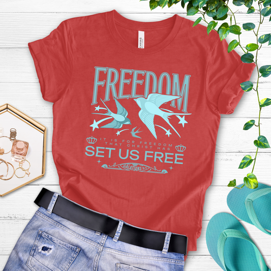 FREEDOM Heather Red Graphic Tee