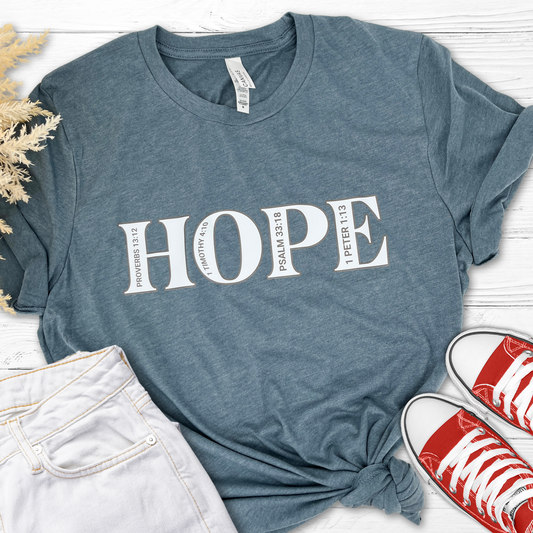HOPE graphic tee with biblical verses