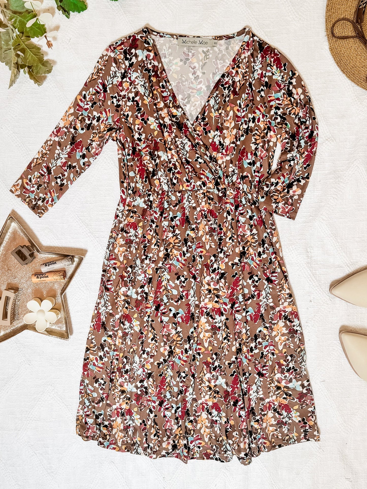 Taylor Dress - Mocha Floral