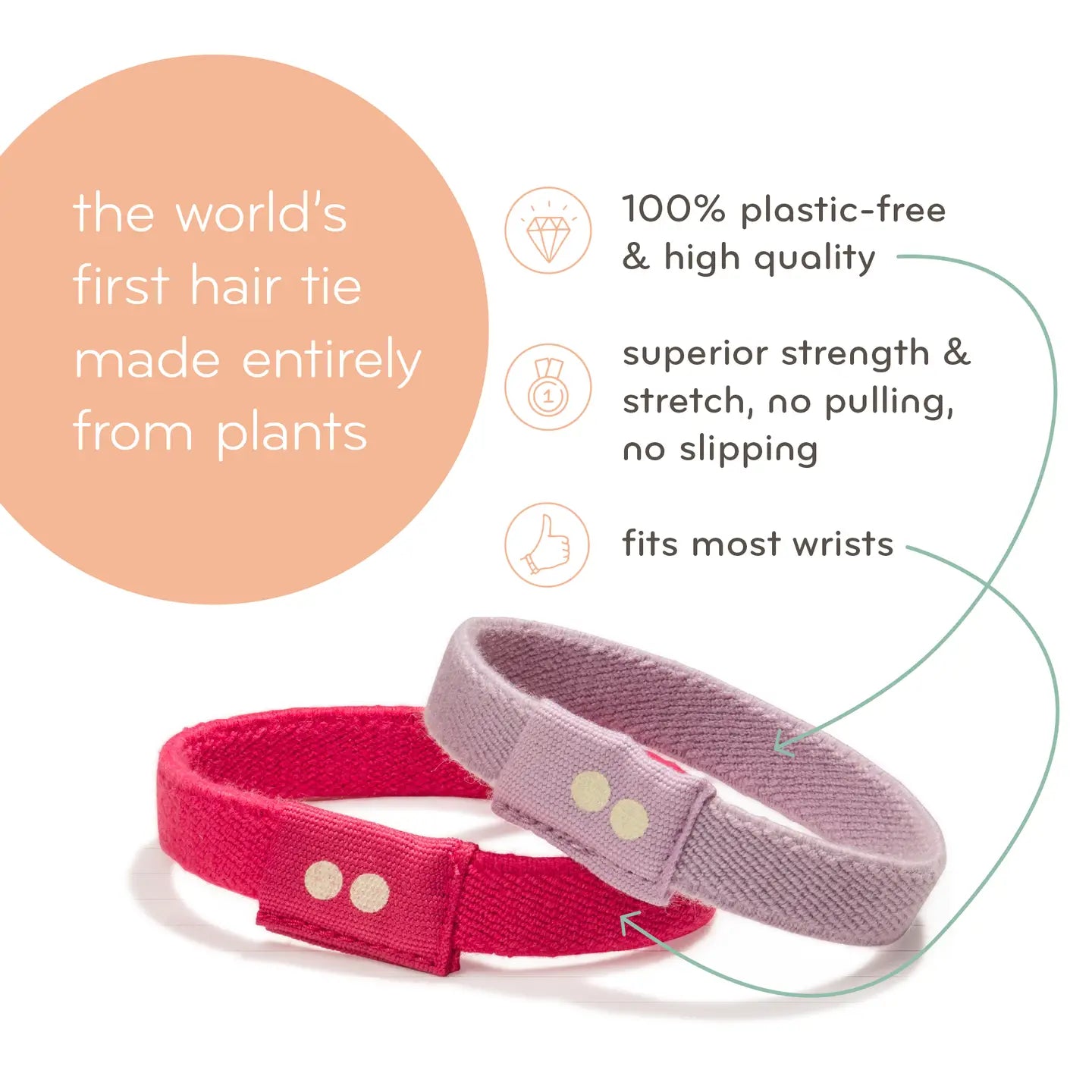 [PREORDER] Flat Hair Ties - Black | Plastic-Free, Toxin-Free, Organic