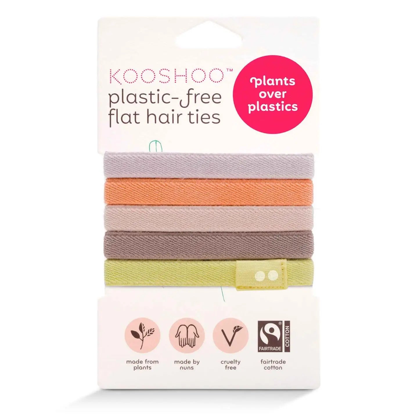 [PREORDER] Flat Hair Ties Pastel Colors - Bright Spark | Plastic-Free, Toxin-Free, Organic