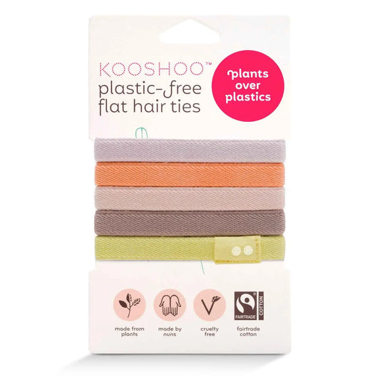 [PREORDER] Flat Hair Ties Pastel Colors - Bright Spark | Plastic-Free, Toxin-Free, Organic