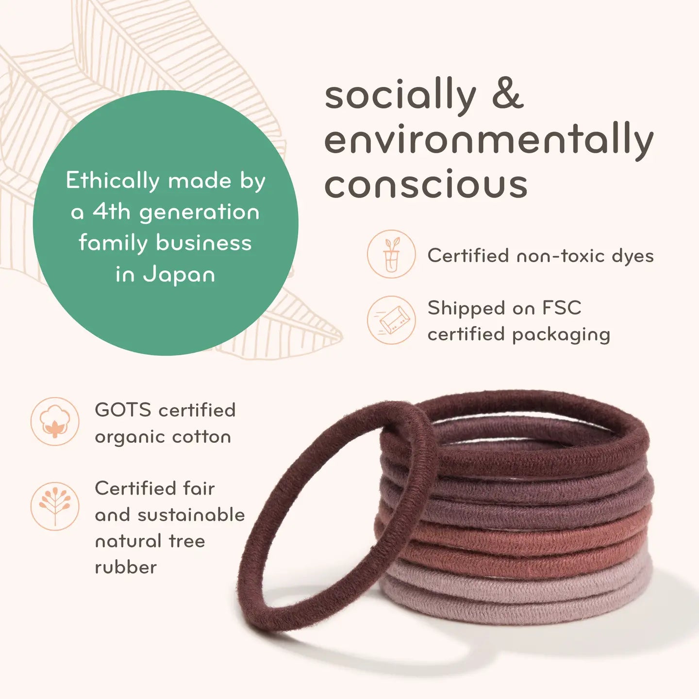 [PREORDER] Round Hair Ties - Black | Plastic-Free, Toxin-Free, Organic