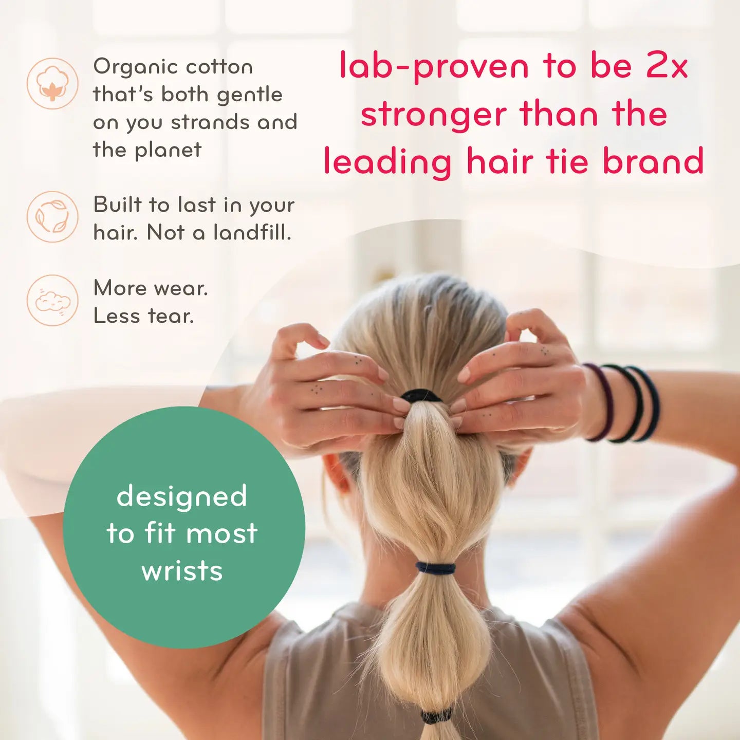 [PREORDER] Round Hair Ties - Black | Plastic-Free, Toxin-Free, Organic