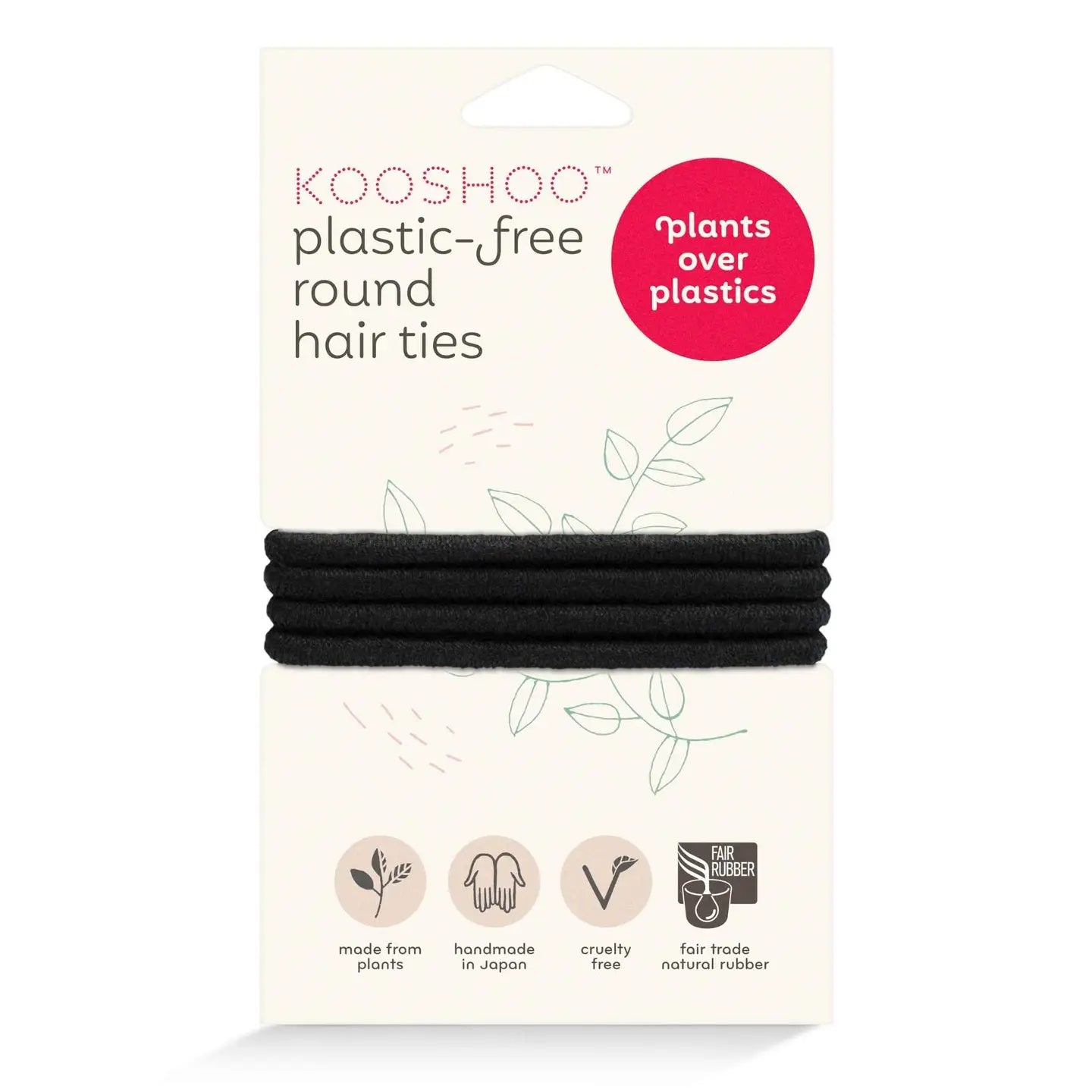 [PREORDER] Round Hair Ties - Black | Plastic-Free, Toxin-Free, Organic