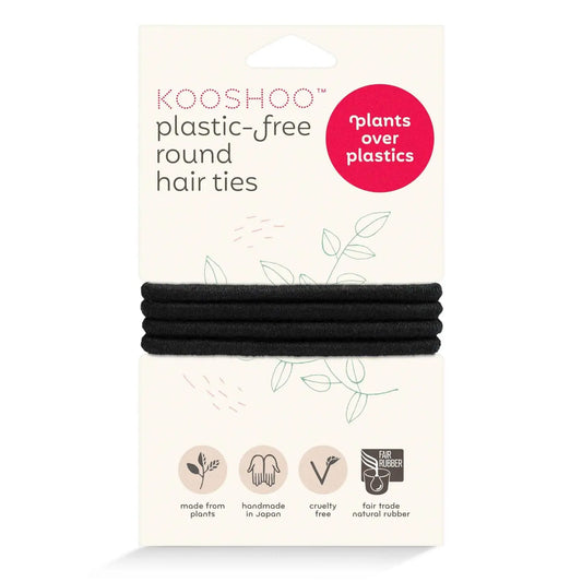 [PREORDER] Round Hair Ties - Black | Plastic-Free, Toxin-Free, Organic