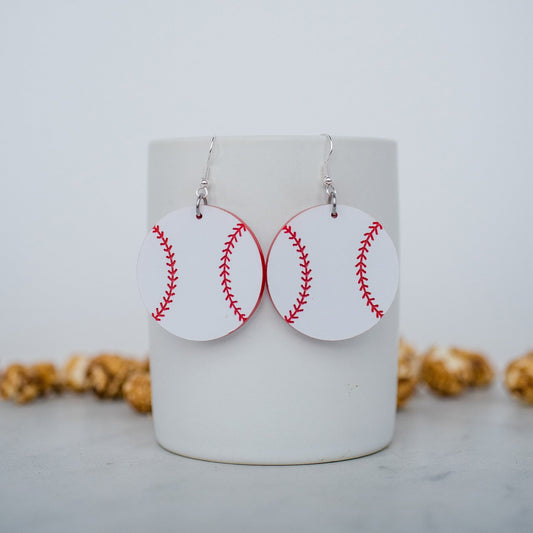 Medium Baseball Dangle Earrings