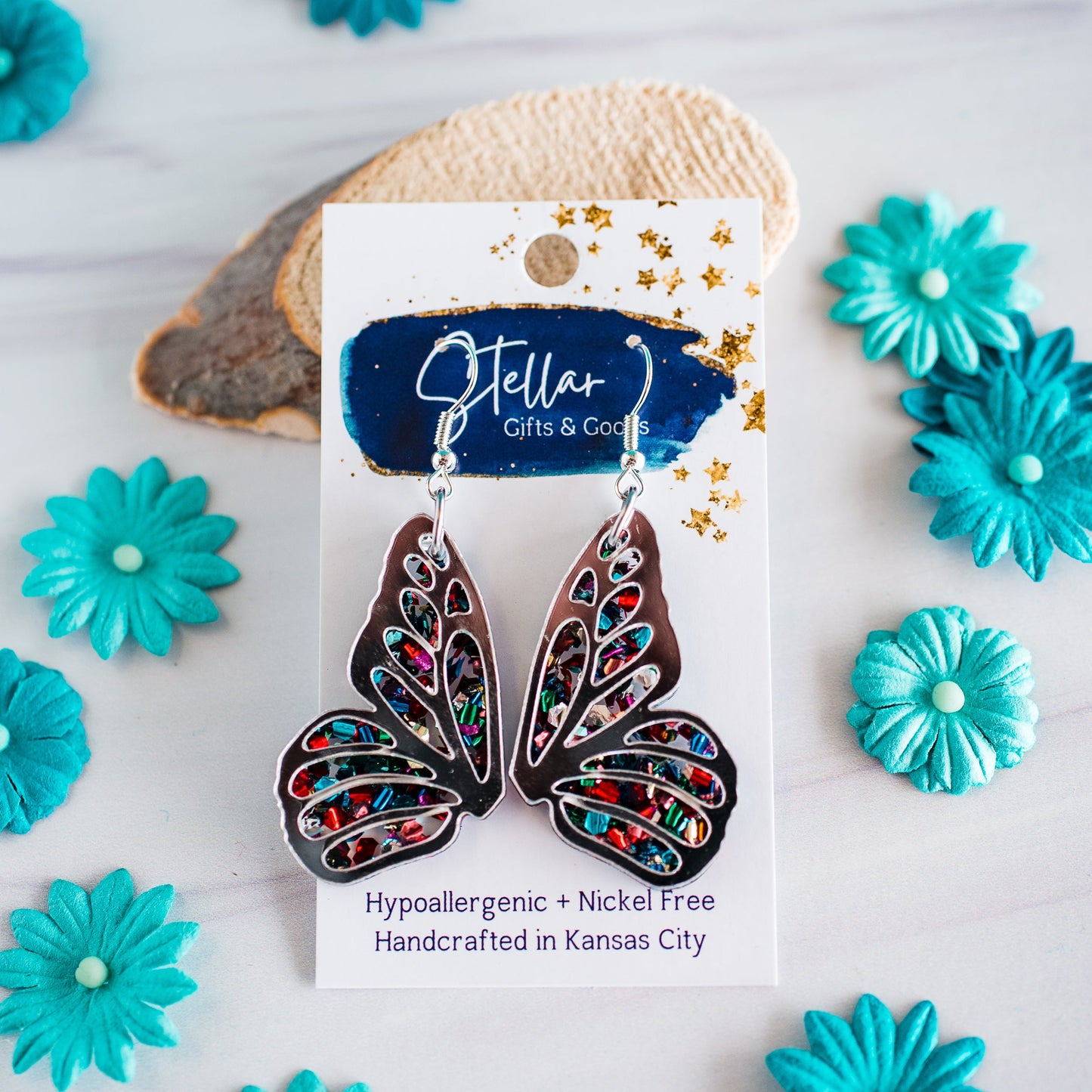 Confetti Bomb Butterfly Wings - Skippers Earrings